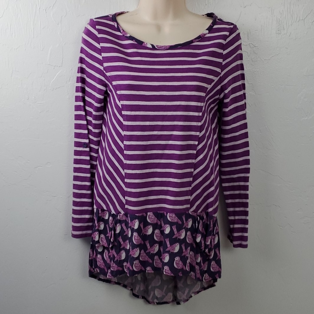 Anthropologie top long sleeve detail women size XS
